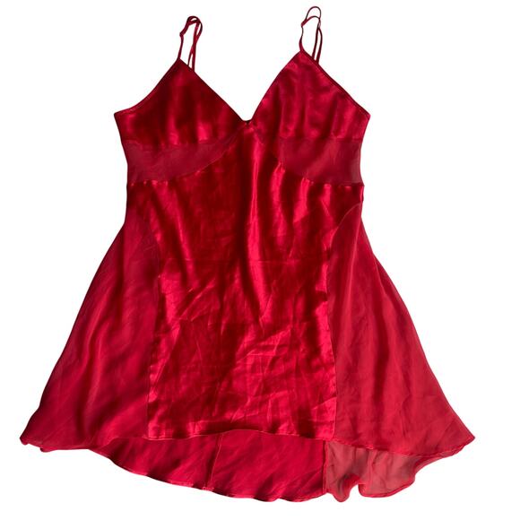 Victoria's Secret Red, Satin, Nightie, Sleep Mini Dress- L - Picture 1 of 9